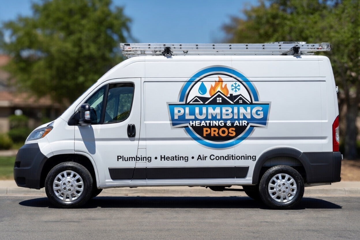 Local plumbing heating and air service van serving West Sacramento