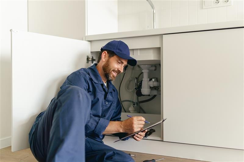 Residential plumber providing service in a West Sacramento home
